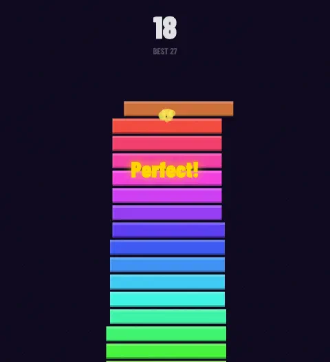 Un lampo dorato di Perfetto compare dopo un blocco atterrato entro 5 pixel dal bordo sottostante